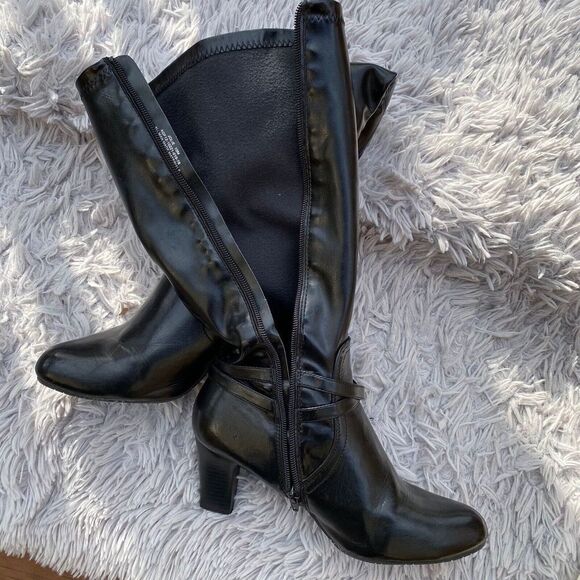 KIM ROGERS Jolie Women's 10M US Black Knee High Boots Faux Leather - Picture 2 of 16